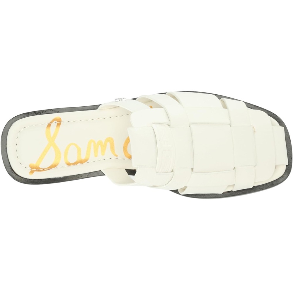 Sam Edelman Dina Fisherman Mule Slides White Leather Woven Sandals Size 8 NIB - Picture 3 of 7